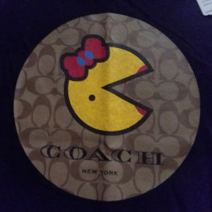 NWT COACH Ms Pac Man Black T-Shirt sz L